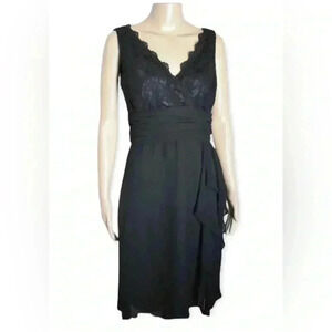 Jessica Howard Semi Formal Black Sleeveless Dress Size 12. Lace & Chiffon.
